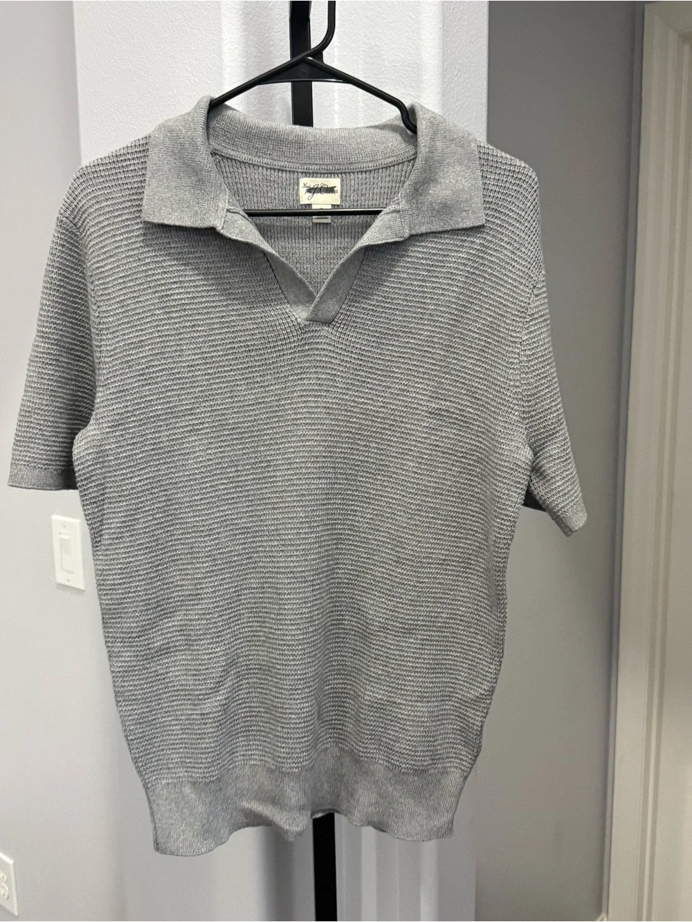 J Crew Gray Short Sleeve Sweater Polo Men’s Knit Fall Size Small NWOT